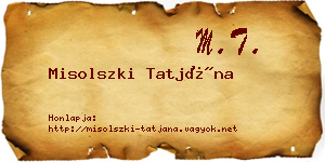 Misolszki Tatjána névjegykártya